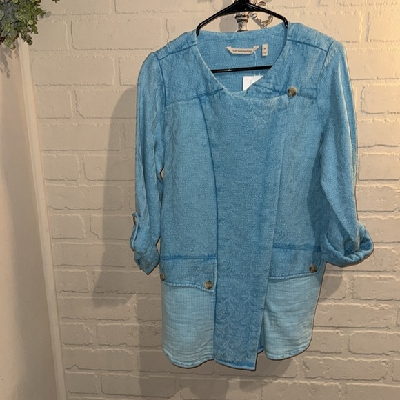 Soft Surroundings jacket Urban Escape Topper Top Tunic
Meadowbrook Button Pocket - Picture 4 of 5
